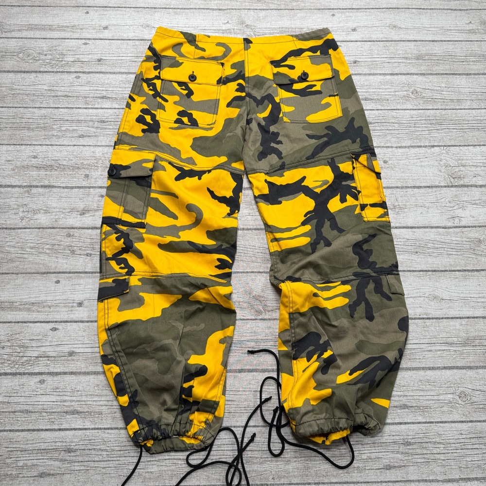 Rothco Cargo Pants Men's Small Yellow Camo Relaxed Fit Tactical Hiking Outdoor